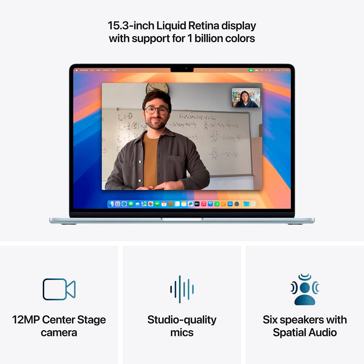Apple MacBook Air 15.3" M4 CPU 10-core, GPU 10-core 16GB 256GB Azul-céu + Adaptador USB-C Duplo 35W - Image 5