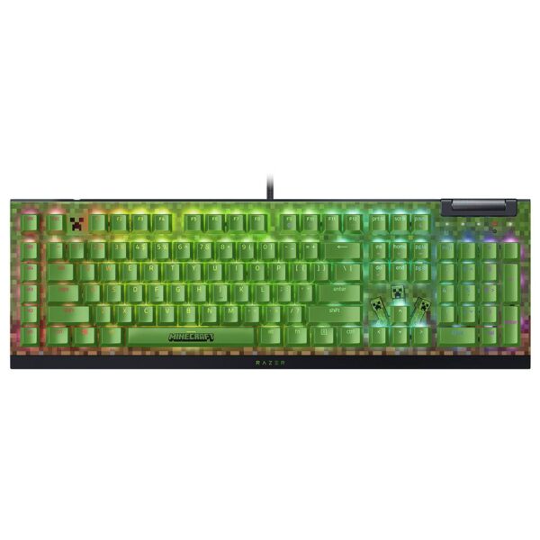 Teclado Mecânico Razer BlackWidow V4 X RGB US Green Switch Minecraft Edition
