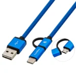 Cabo Multi USB 2.0 CoolBox MicroUSB/USB-C Azul 1m