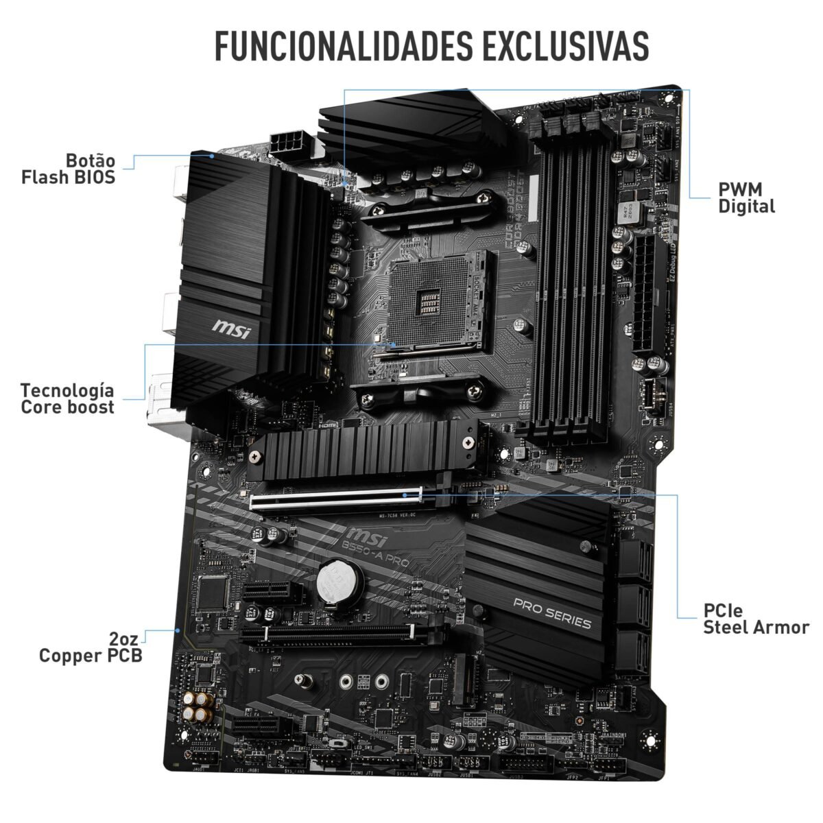 Motherboard ATX MSI B550-A Pro SktAM4 - Image 4