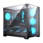 Caixa ATX Hiditec SKY Cristal Triple 7 Ventiladores RGB Argb Gabinete