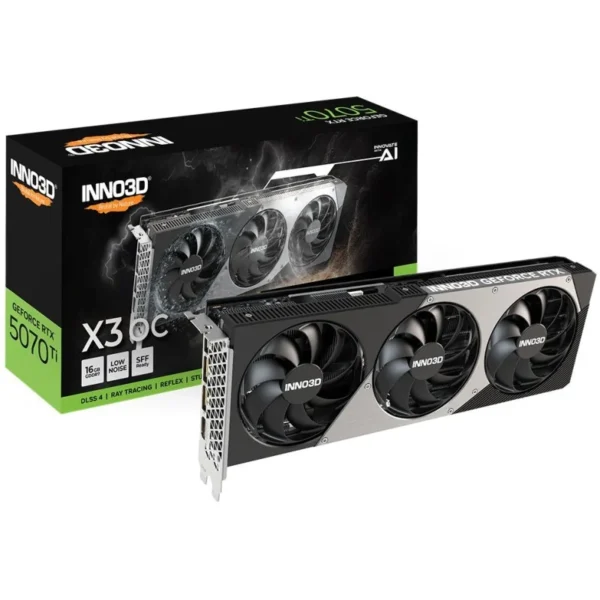 Placa Gráfica Inno3D GeForce RTX 5070 Ti X3 OC 16GB GDDR7 Reflex 2 RTX AI DLSS4