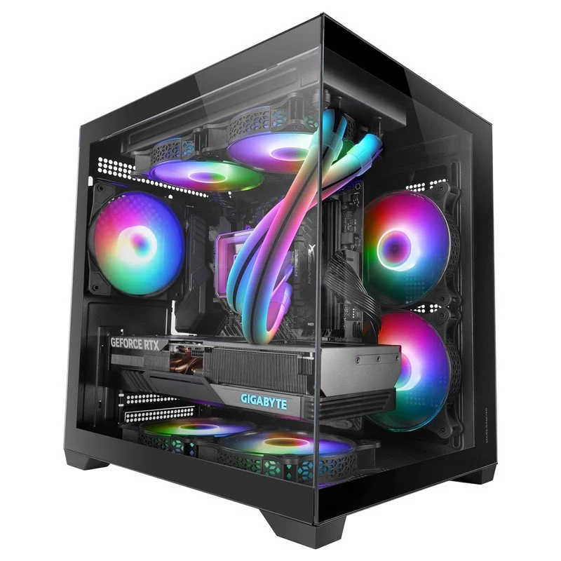 192 mars gaming mc view2 caja pc microatx doble cristal templado ventilador frgb 120mm negro