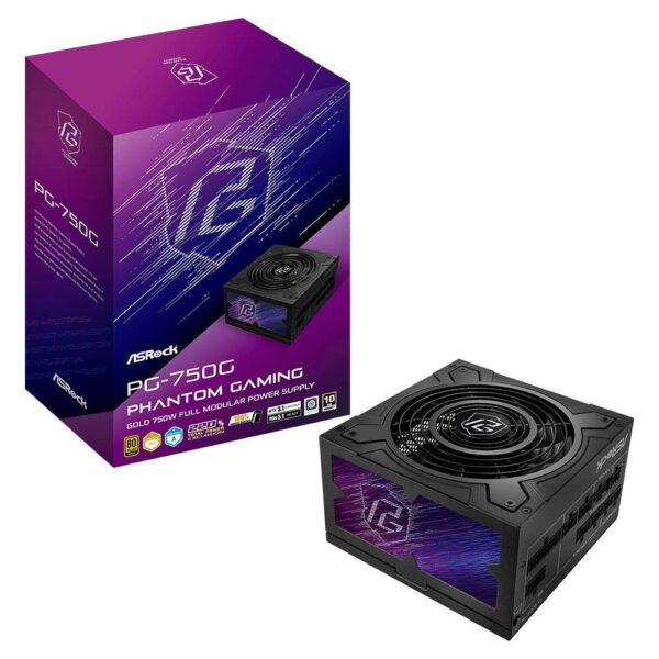 Fonte de Alimentação ATX AsRock Phantom Gaming PG-750G 750W ATX 80 Plus Gold Full Modular