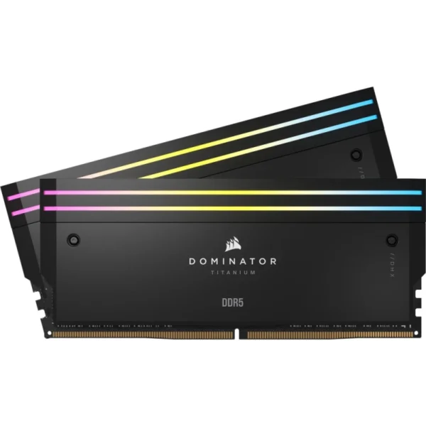 Memória Ram Corsair Kit 64GB (2 x 32GB) DDR5 6000MHz Dominator Titanium RGB Black CL30