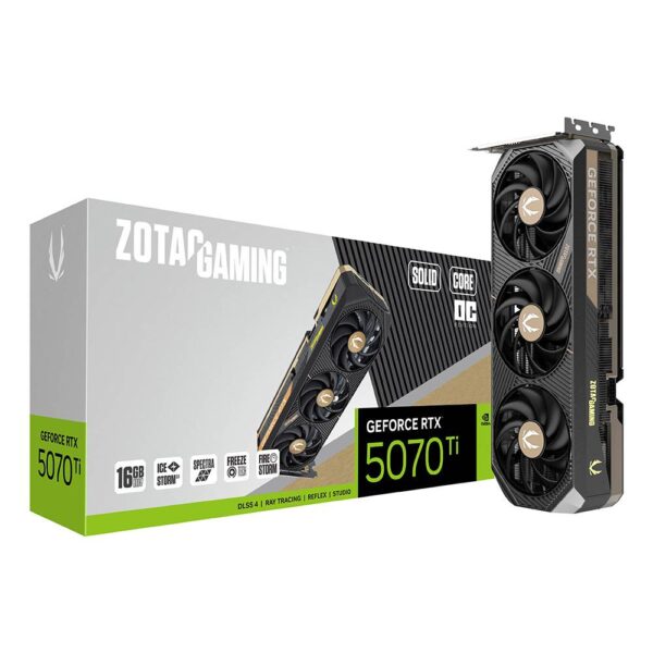 Placa Gráfica Zotac Gaming NVIDIA GeForce RTX 5070 Ti "Blackwell" Solid Core OC 16G GDDR7 DLSS4