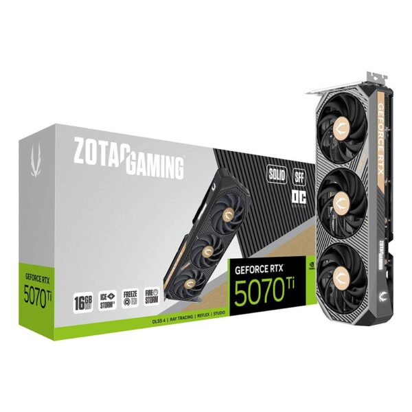 Placa Gráfica Zotac Gaming NVIDIA GeForce RTX 5070 Ti "Blackwell" Solid SFF OC 16G GDDR7 DLSS4