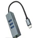 Hub Nanocable USB-C a Ethernet Gigabit + 3x USB 3.0 Alumínio
