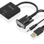Adaptador VGA (macho) para HDMI (femea) c/audio – USB Macho