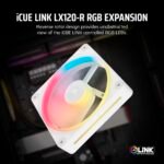 Ventoinha 120mm Corsair 2400RPM iCUE Link LX120-R RGB 4 Pinos PWM Branca (Single Pack) - Image 4