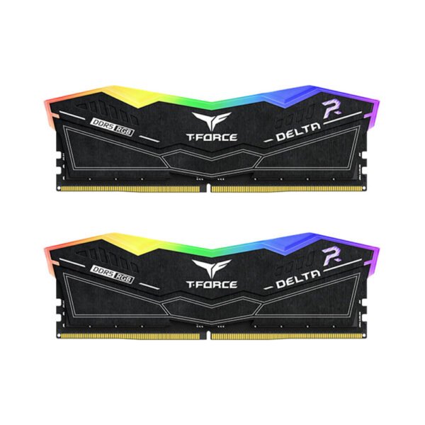 Memória Ram Team Group Kit 32GB (2 x 16GB) DDR5 5600MHz Delta RGB Preto CL36