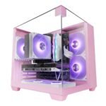Caixa Micro-ATX Mars Gaming MC-VISIONM Compact Gaming Tempered Glass Rosa