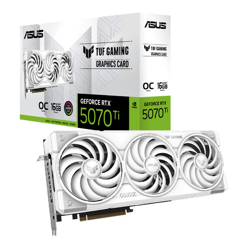 Placa Gráfica Asus GeForce RTX 5070 Ti TUF GAMING OC 16GB DLSS4 Branca