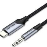 Cabo Conversor Audio Vention BGKHF/ USB Tipo-C Macho – Jack 3.5 Macho/ 1m/ Gris