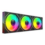 Ventoinha 120mm Mars Gaming MF-3DPROKIT PWM ARGB Preta (Pack3) Kit + Controlador