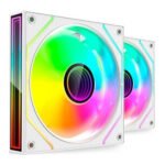 Ventoinha 120mm Mars Gaming MF-3DPROX2 PWM ARGB Branca (Pack2) Kit - Image 2