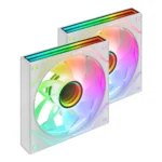 Ventoinha 120mm Mars Gaming MF-3DPROX2R 1600RPM Reversed Infinity Mirror ARGB 3 Pinos Branca (Pack 2)