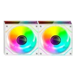 Ventoinha 120mm Mars Gaming MF-3DPROX2R 1600RPM Reversed Infinity Mirror ARGB 3 Pinos Branca (Pack 2) - Image 3