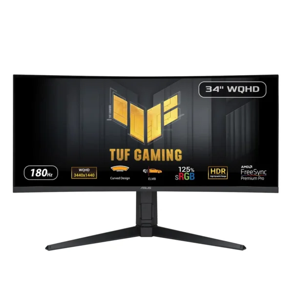 Monitor Curvo Asus TUF Gaming VG34VQL3A VA 34" UWQHD 180Hz 1ms FreeSync Premium Pro