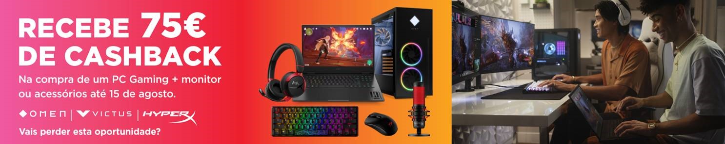 HP Gaming Cashback | Até 75€ de Reembolso em OMEN, Victus e HyperX 1 cashback