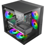Caixa PC Mars Gaming MCV-ONE Caixa Gaming ATX FRGB com Duplo Vidro Temperado e Ventoinha Traseira 12cm Preto - Image 3