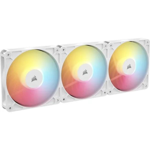 Pack 3x Ventoinhas de Fluxo Invertido 120mm PWM Corsair RS120-R ARGB Brancas