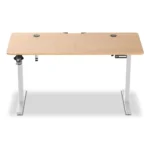 Secretária Elevatória Elétrica Offy Ryva (140x60cm) Branca/Madeira (Oak) - Image 6