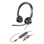 Headset Call Center Poly Blackwire 3325 MT 3.5mm/Type-C/USB Preto