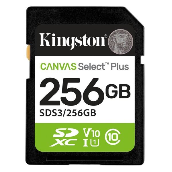 Cartão de Memória SDXC Kingston Canvas Select Plus Gen3 256GB (150MB/s) UHS-I, U1, V10
