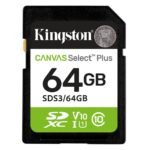 Cartão de Memória SDXC Kingston Canvas Select Plus Gen3 64GB (100MB/s) UHS-I, U1, V10