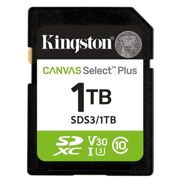 Cartão de Memória SDXC Kingston Canvas Select Plus Gen3 1TB (150MB/s) UHS-I, U3, V30