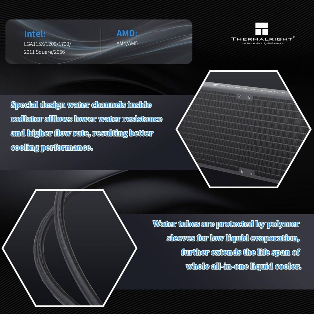 Water Cooler CPU Thermalright Aqua Elite 240 V3 ARGB All-In-One 240mm Preto - Image 2