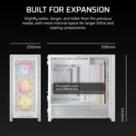 Caixa Extended-ATX Corsair Frame 5000D RS ARGB High-Airflow Tempered Glass Branca - Image 3