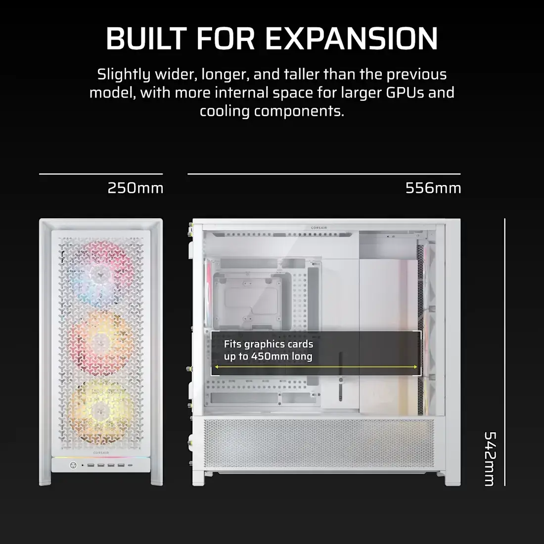 Caixa Extended-ATX Corsair Frame 5000D RS ARGB High-Airflow Tempered Glass Branca - Image 3