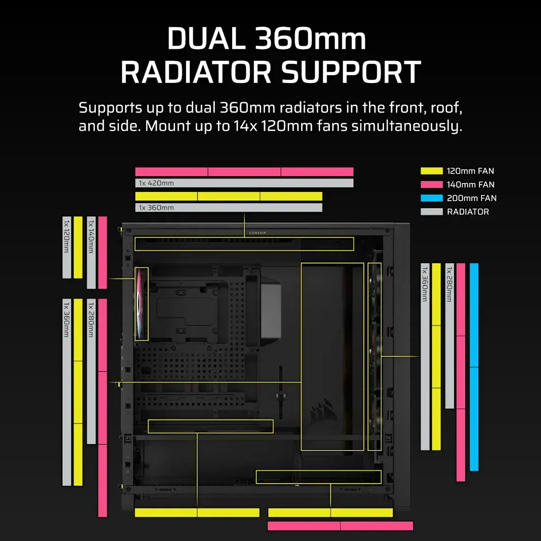 Caixa Extended-ATX Corsair Frame 5000D RS ARGB High-Airflow Tempered Glass Preta - Image 4