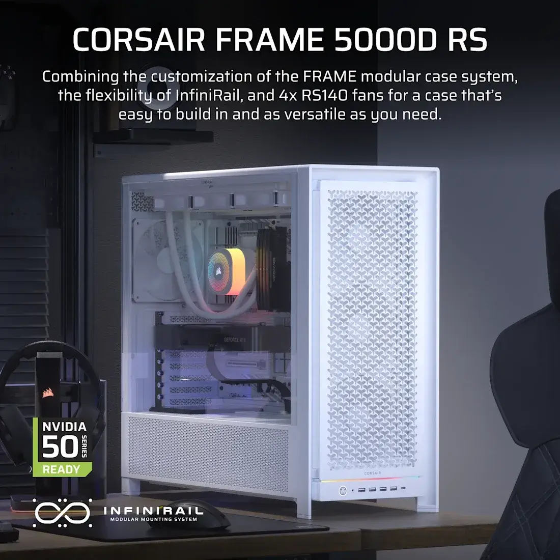 Caixa Extended-ATX Corsair Frame 5000D RS High-Airflow Tempered Glass Branca - Image 8