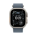 Apple Watch Ultra 3 GPS + Cellular 49mm Titânio Natural c/ Bracelete Ocean Azul-âncora