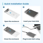 Caixa Externa 2.5" Ewent EW7064 USB 3.2 Gen1 (USB 3.0) HDD/SSD Transparente Screwless - Image 3