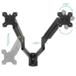 Suporte de parede para 2 monitores TooQ LP1434TNR-B/ Giratório/ Inclinável/ Rotativo/ até 10kg - Image 3