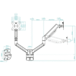 Suporte de parede para 2 monitores TooQ LP1434TNR-B/ Giratório/ Inclinável/ Rotativo/ até 10kg - Image 2