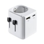 Adaptador de Viagem Ewent EW1472 Universal de Europa para USA/UK/AUS/CN + USB-A/USB-C Branco