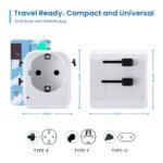 Adaptador de Viagem Ewent EW1472 Universal de Europa para USA/UK/AUS/CN + USB-A/USB-C Branco - Image 9