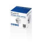 Adaptador de Viagem Ewent EW1472 Universal de Europa para USA/UK/AUS/CN + USB-A/USB-C Branco - Image 2