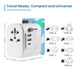 Adaptador de Viagem Ewent EW1475 Universal para EU/USA/CN/AUS/UK + Dual USB-A + USB-C Branco - Image 7