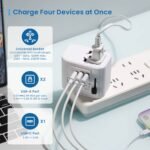 Adaptador de Viagem Ewent EW1475 Universal para EU/USA/CN/AUS/UK + Dual USB-A + USB-C Branco - Image 6