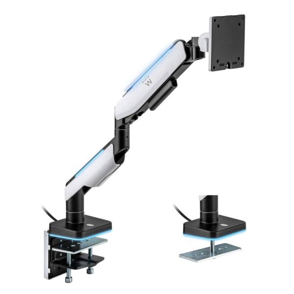 Suporte de Monitor Ewent EW1509 Heavy Duty 1 Monitor 17" - 49" Articulado RGB Branco/Preto