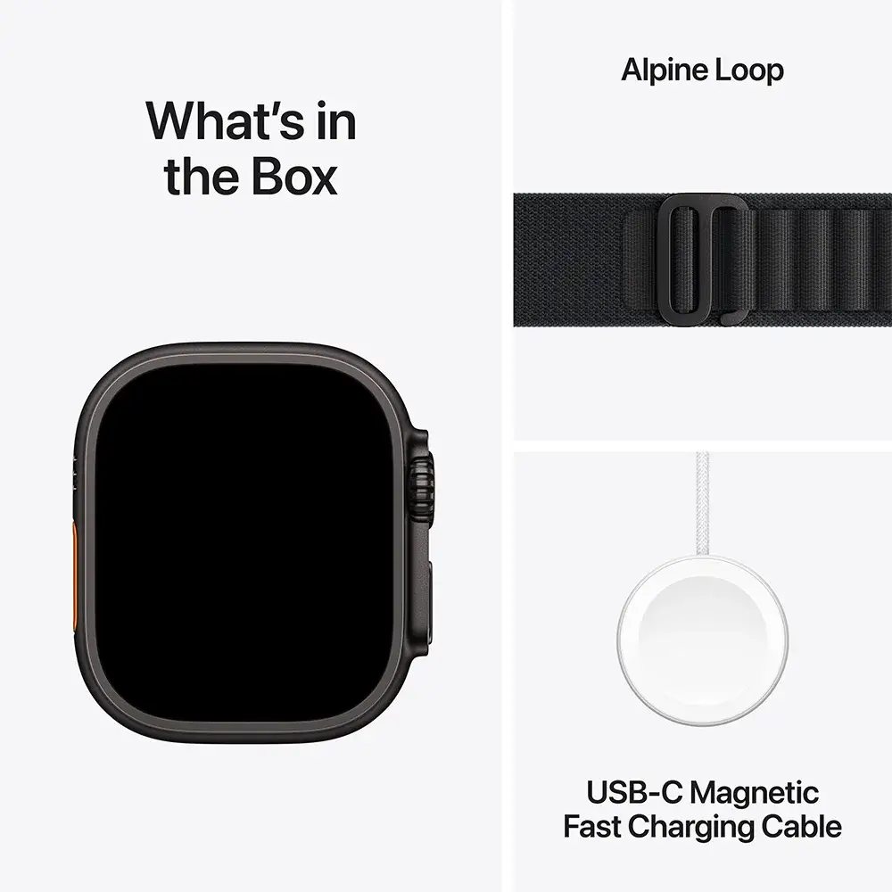 Apple Watch Ultra 3 GPS + Cellular 49mm Titânio Preto c/ Bracelete Loop Alpine Preta - M - Image 3