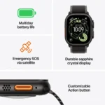 Apple Watch Ultra 3 GPS + Cellular 49mm Titânio Preto c/ Bracelete Loop Alpine Preta - M - Image 8