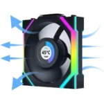 Ventoinha 120mm Lian Li Uni Fan SL120 LCD Wireless RGB Reverse Blade 4 Pinos PWM Preta (Pack 3) - Image 3