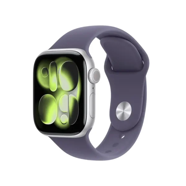 Apple Watch Series 11 GPS 42mm Alumínio Prateado c/ Bracelete Desportiva Roxo Névoa - S/M